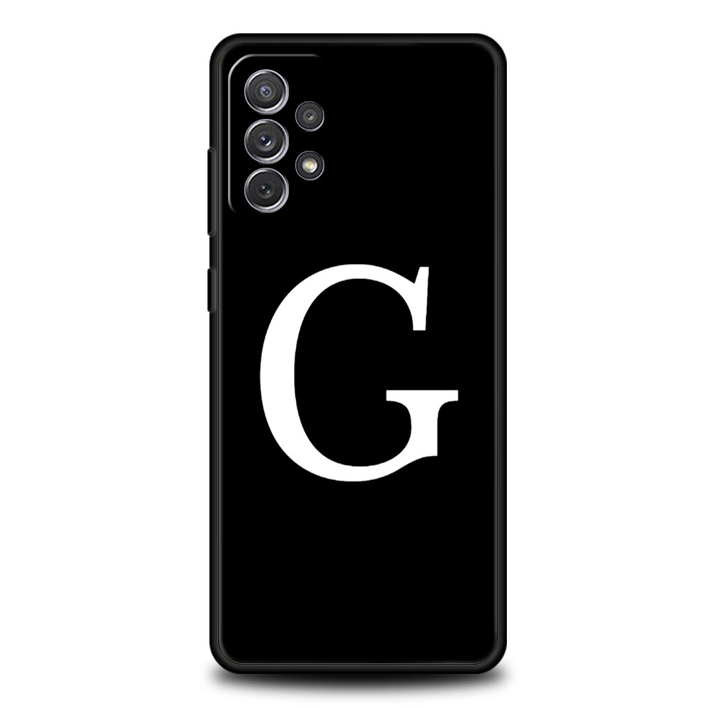 Initial Letter A Z Phone Case For Samsung Galaxy A17 A07 A55 A35 A25 A15 A05 A33 A31 A23 A21s A13 A41 A73 A53 A51 A71 A03 Cover
