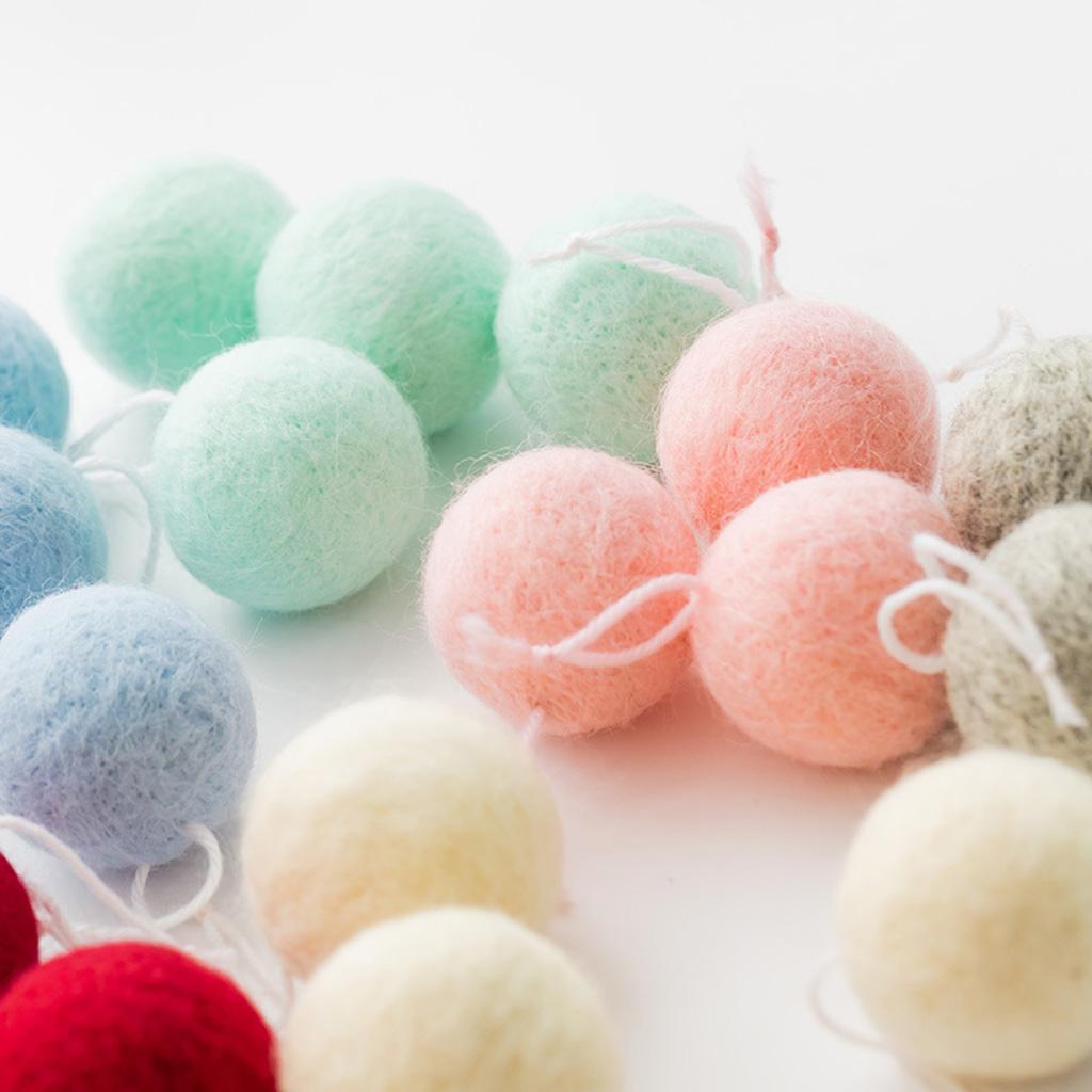 3x/Set Wool Felt Ball Hanging Pendant Photo Props Felt Ball Garlands Decoration