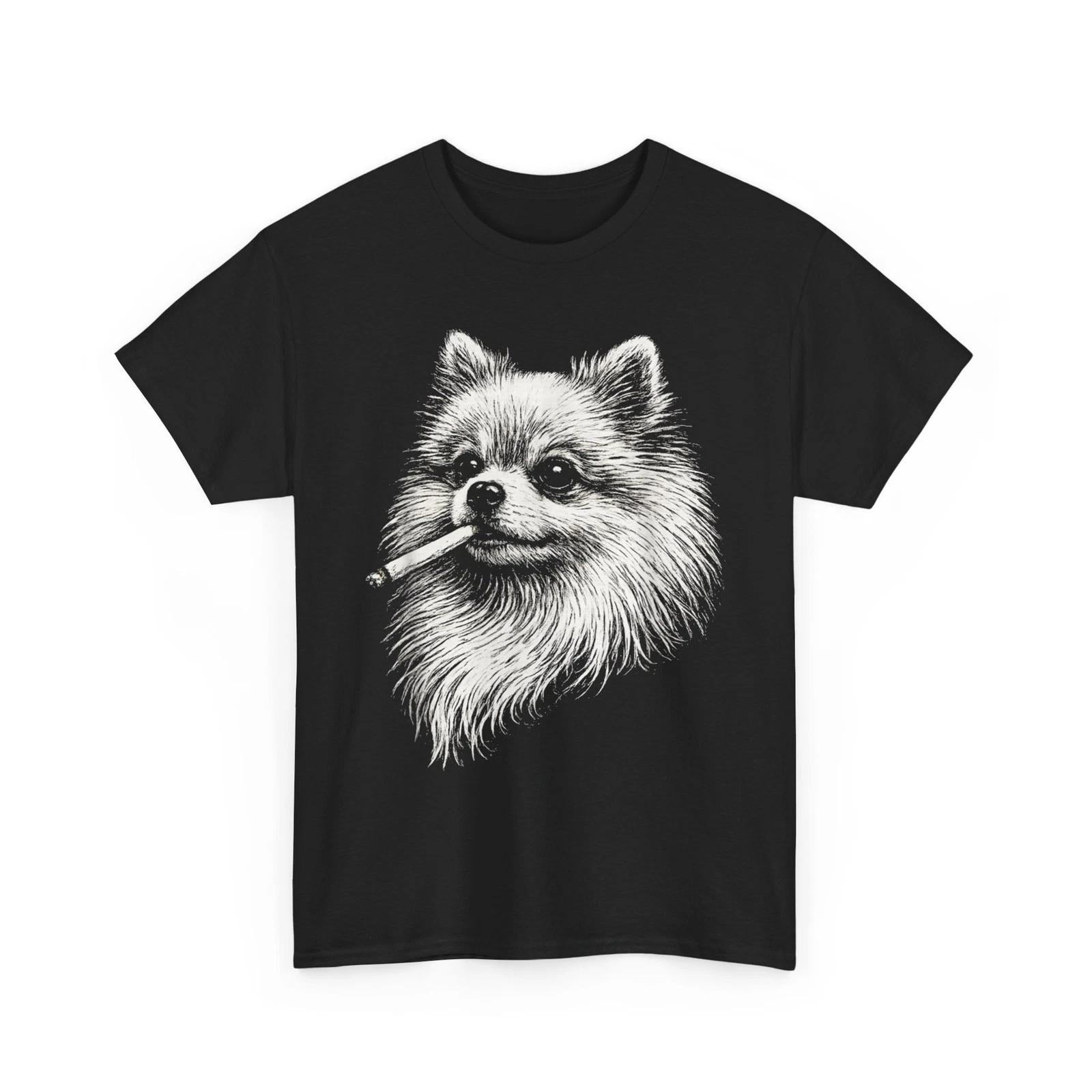 Pomeranian Smoking Meme Funny Dog T-Shirt 2XL