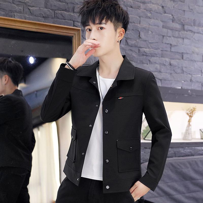 Men s Light Grey Button-Down Collared Casual Utility Jacket M чёрный