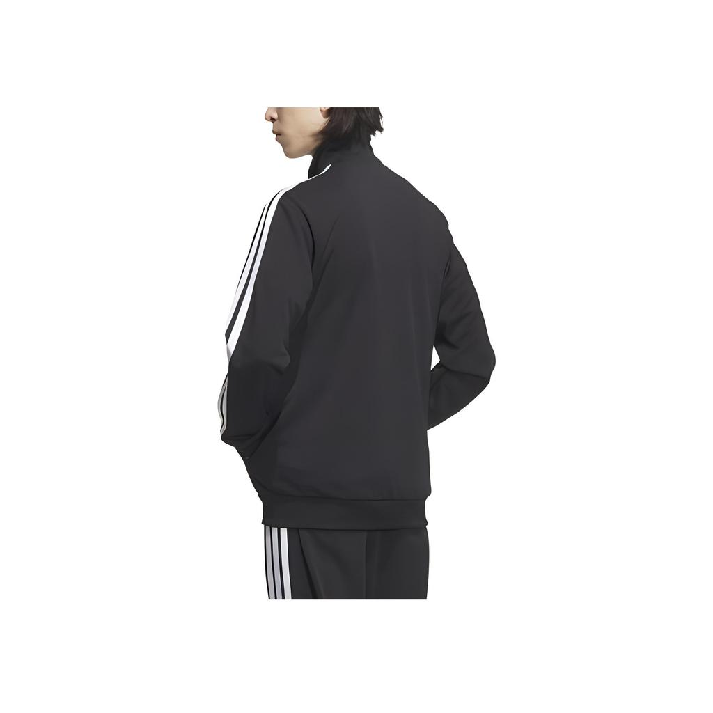 adidas Jachetă Sport cu Mânecă Lungă cu Dungi cu Logo de Marcă Ss25 M Mh 3S Jachetă Bărbați Negru Alb JV6977