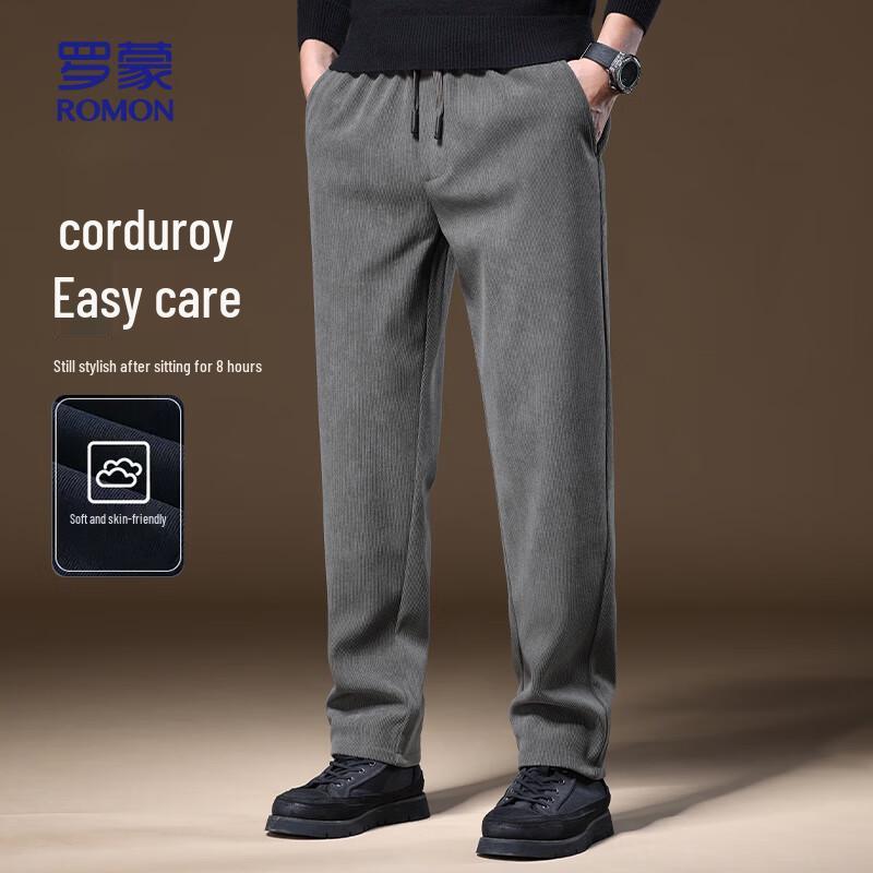 

ROMON Men s Straight-Leg Thickened Warm Casual Pants 3XL