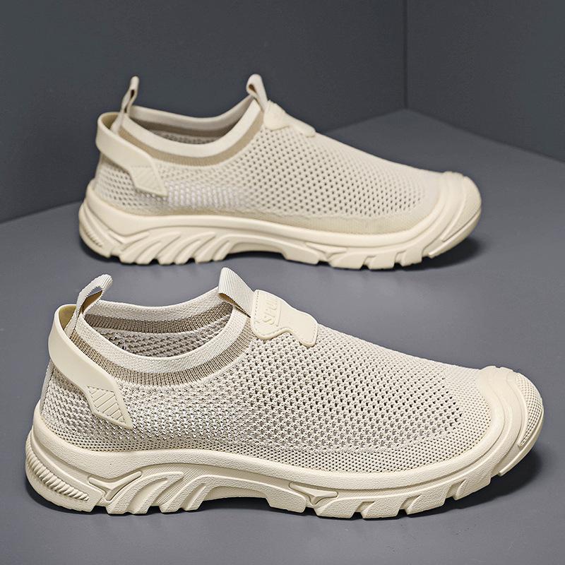 Men's Shoes Summer Breathable Thin Mesh Running Mesh Shoes Men's Casual One-pedal Driving Soft-soled Lightweight Sports Shoes