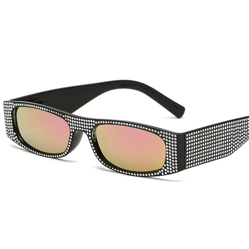 Retro Square Rhinestone Sunglasses – European & American Trend