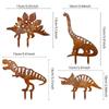 4Pcs Metal Rust Dinosaur Garden Stake Outdoor Garden Decor Ornament For Yard & Lawn Perfect Gift For Dinosaur Enthusiasts