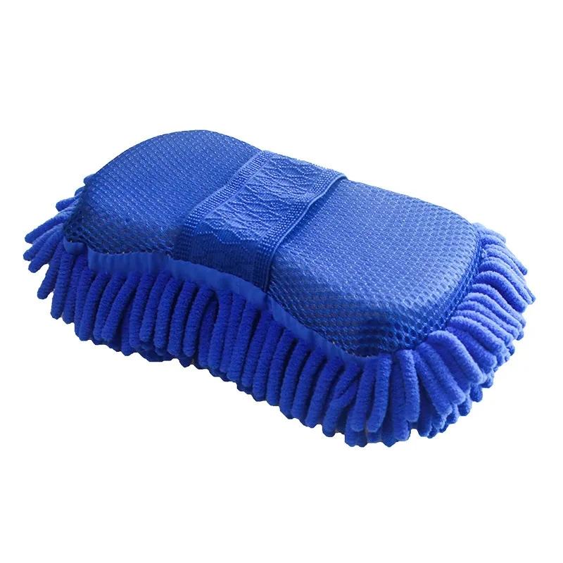 

Soft Chenille Coral Fleece Microfiber Washing Sponge Brush for Car Body Cleaning High Absorption Detailing Brush синий