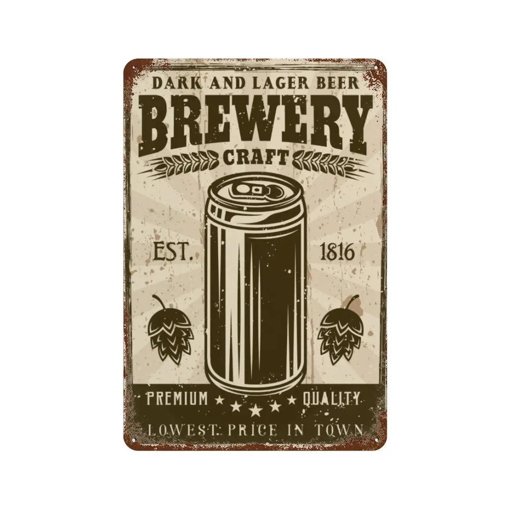 Vintage Beer Cheers Tin Sign Wall Plate Painting Decor Kitchen Bar Club Restaurant Pin Up Metal Signs Crafts Decorative Plaques