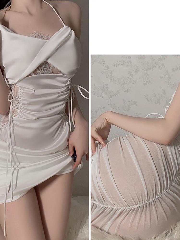 Sexy Woman Lingerie Babydoll Exotic Dress Role Play Maid Uniform Cosplay Costumes Lace Bra Porn Apparel Halloween Bride Set