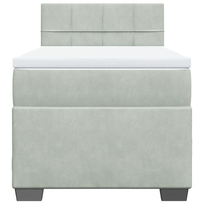 Maison Exclusive - Sommier à lattes de lit et matelas Gris clair 90x200 cm Velours