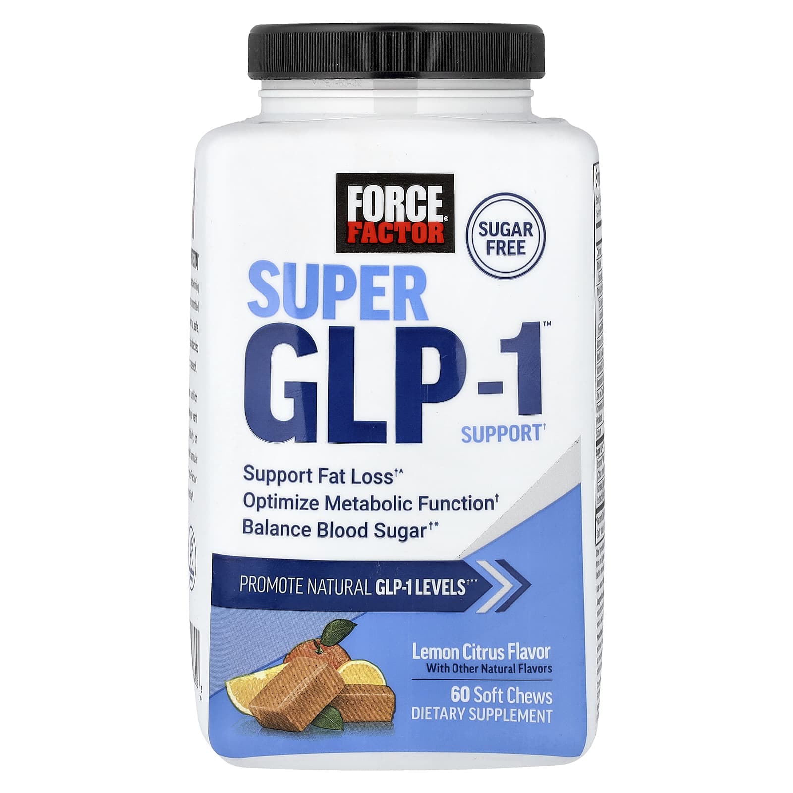 Force Factor, Super GLP-1™ Ondersteuning, Citroen Citrus, 60 Zachte Kauwsnoepjes