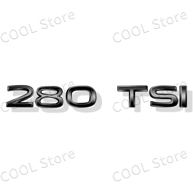 EPYFH1 1Pcs 3D Metal 230 280 300 330 380 TSI Fender Tail Car Logo Side Badge Rear Trunk Emblem Sticker For VW Golf Jetta Passat MK4 MK5
