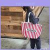 Stylish Striped Canvas Shoulder Bag For Kids With Large Capacity And Trendy Design