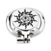Sunflower Design Stainless Steel Chastity Belt for Men with Flat Negative Electrode Lock - Adult Product