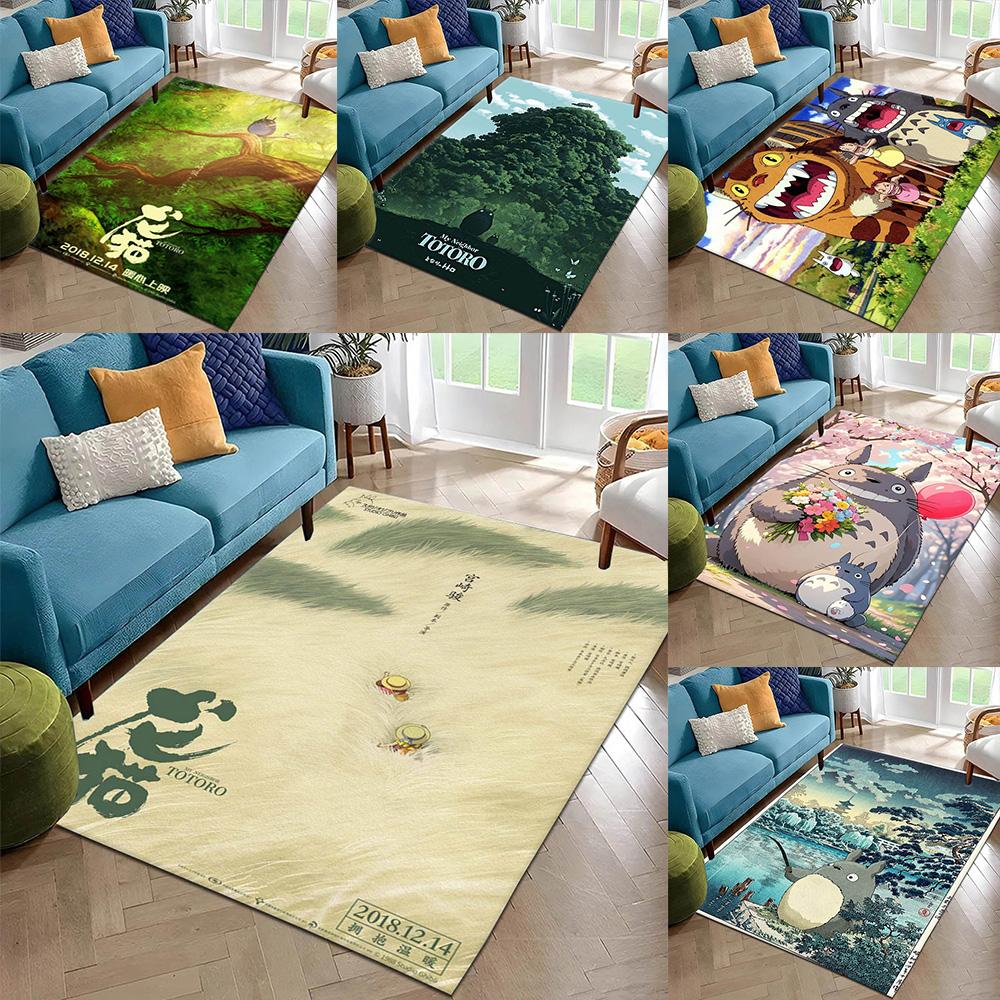 3D T-TotoroS Cartoon Anime Japan Teppich Teppich für Kunst Wohnzimmer Dekor Sofa Zuhause Schlafzimmer Geschenke Fans Teppichboden Rutschfeste Fußmatte