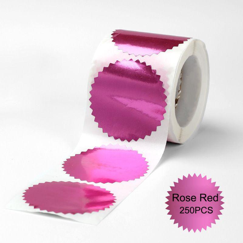 100 st/250 st Präglingsklistermärken, 45 mm Runda Bokklistermärken, Stålstämpelklistermärken Stämpelklistermärken, Tomt Självhäftande Certifikat