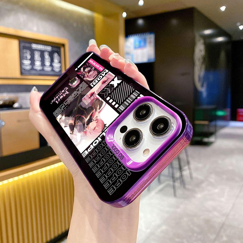 Holo Mori Calliope Purple Translucent Mobile Phone Case for iPhone 17 16 15 14 13 12 11 X XR XS Air Pro Max Plus Colorful Cover