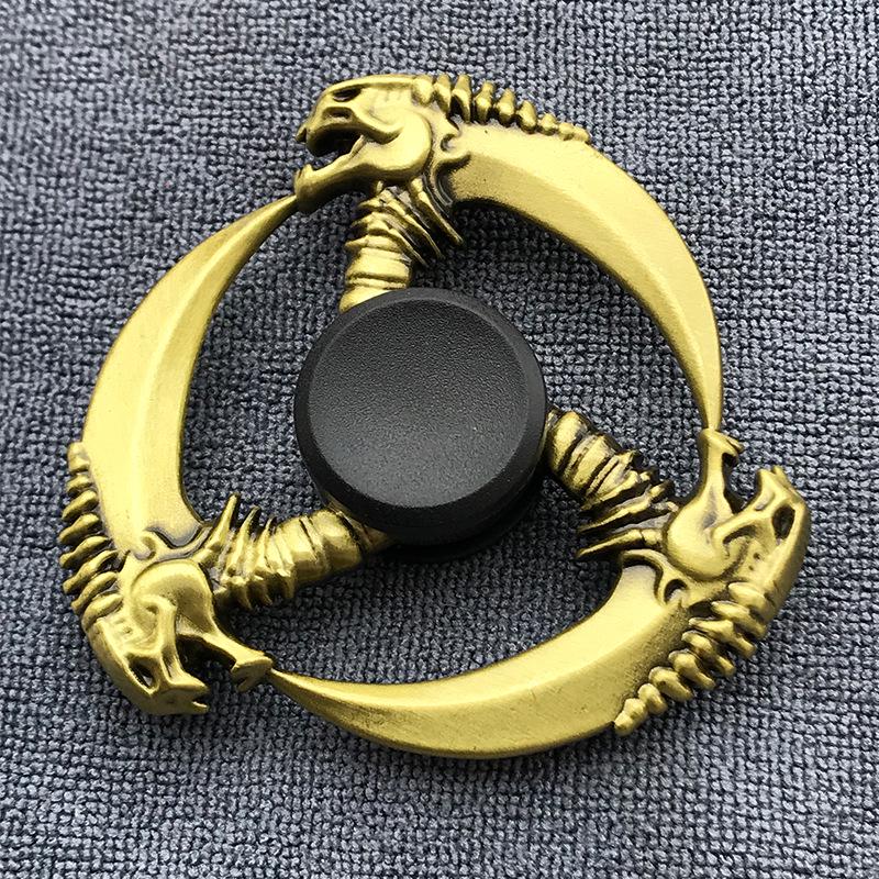 Fidget Finger Spinner Antike Messingfarbe Legierung Metall Handspinner Stressabbau Dekompressionsspielzeug für Kinder Erwachsene Lustige Geschenke