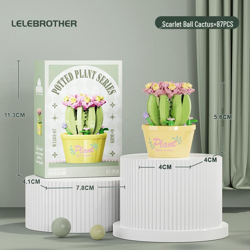 Preserved Flower Bonsai & Rose Succulent Building Blocks - Compatible with LEGO