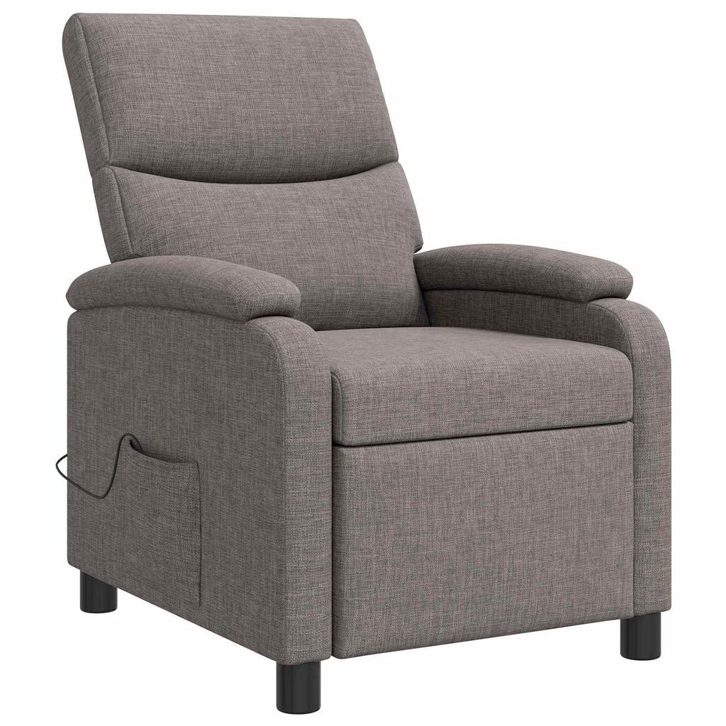 Massage Relax Chair Taupe Fabric