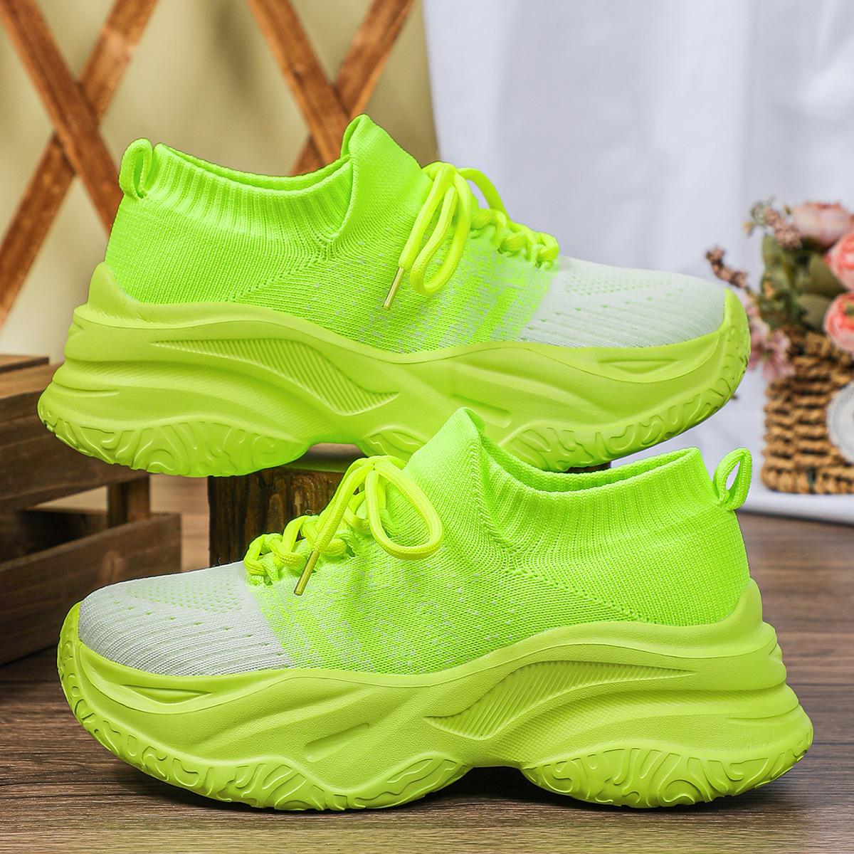 Dad shoes spring and autumn new comfortable fly-woven breathable platform casual sports trendy shoes 35