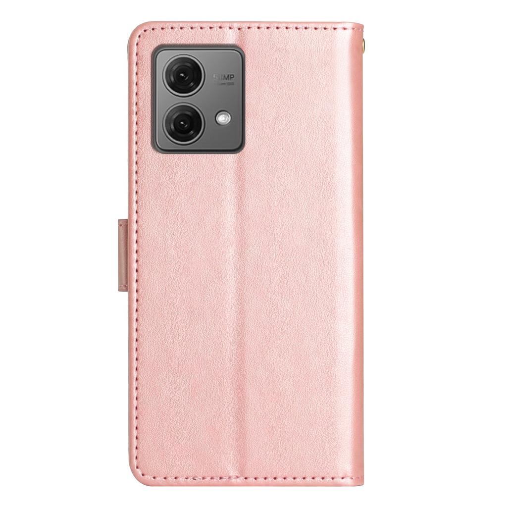 Für Motorola Moto G85 5G/S50 Neo 5G Leder-Wallet-Hülle Schmetterling-Blumen-geprägtes Handy-Cover mit Riemen