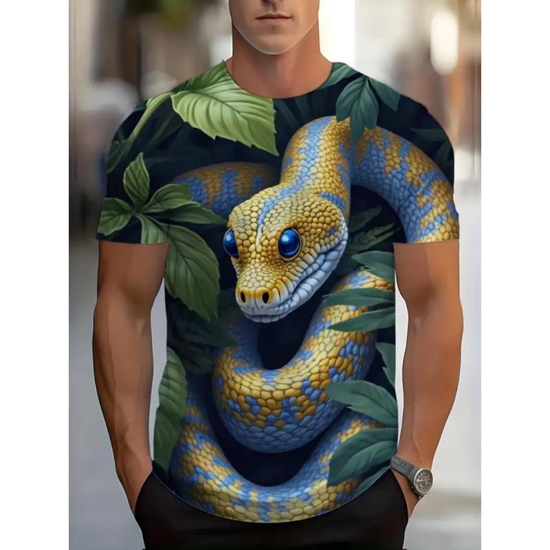

Men s 3D printed dog leash pattern short-sleeved T-shirt - breathable summer round neck with slight elasticity, S