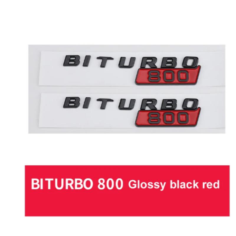 1 Paar Auto ABS BITURBO 800 700 Silber Rot Logo Plakette Emblem Aufkleber Für BRABUS G-Klasse G700 G800 G900 W461 W463