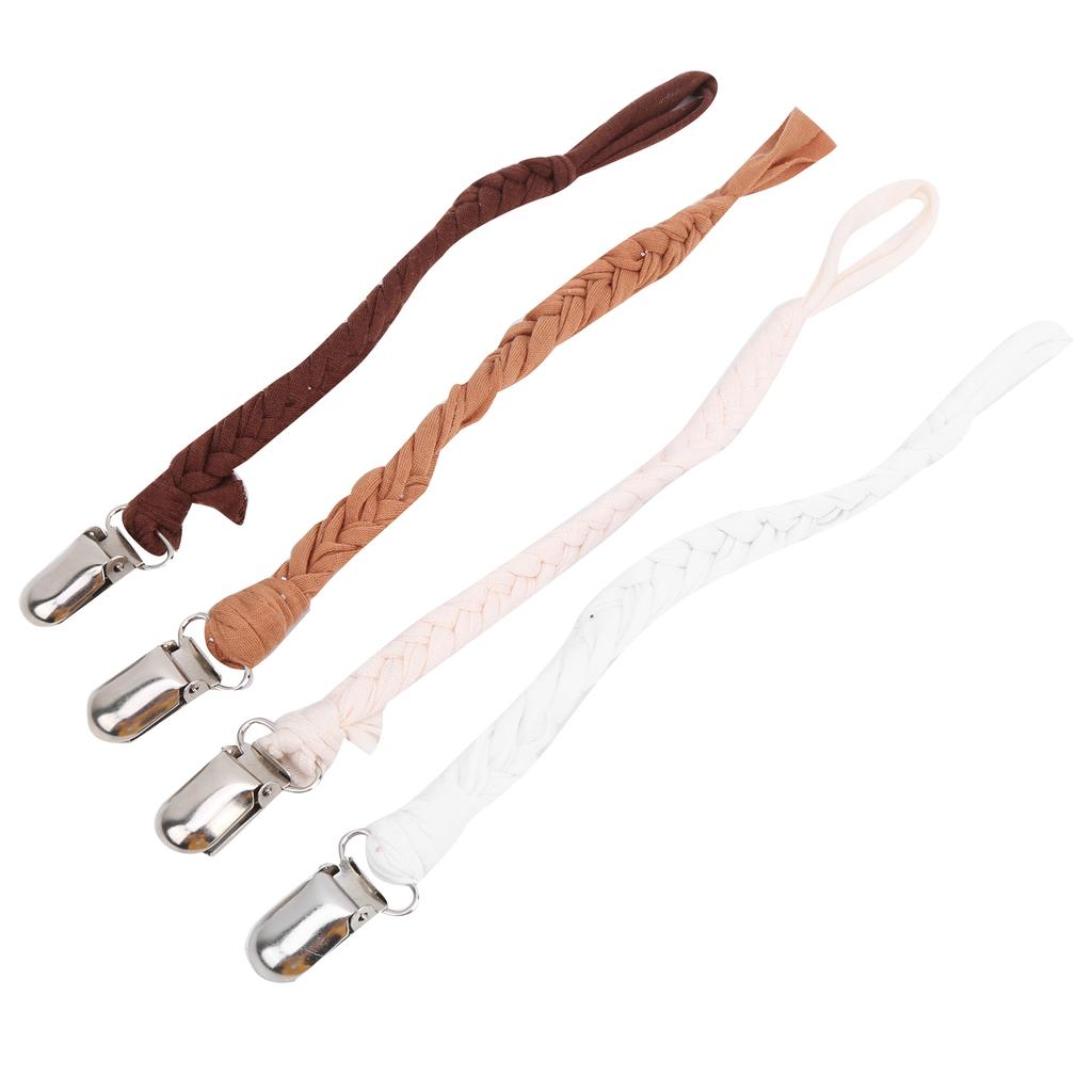 4pcs Baby Knitted Pacifier Clip Portable Infant Pacifier Chain Holders Accessory