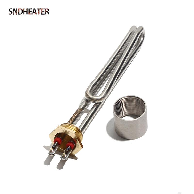 SNDHEATER Electric Water Heating Element G1" Copper Thread AC 110V 220V Bend Resistance Solar Boiler Heater 1000W 2000W 3000W