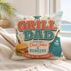 Fathers Day Dad Cushion Cover Natural Breathable Durable Linen Printed Decor Pillow Case Sofa Bedroom