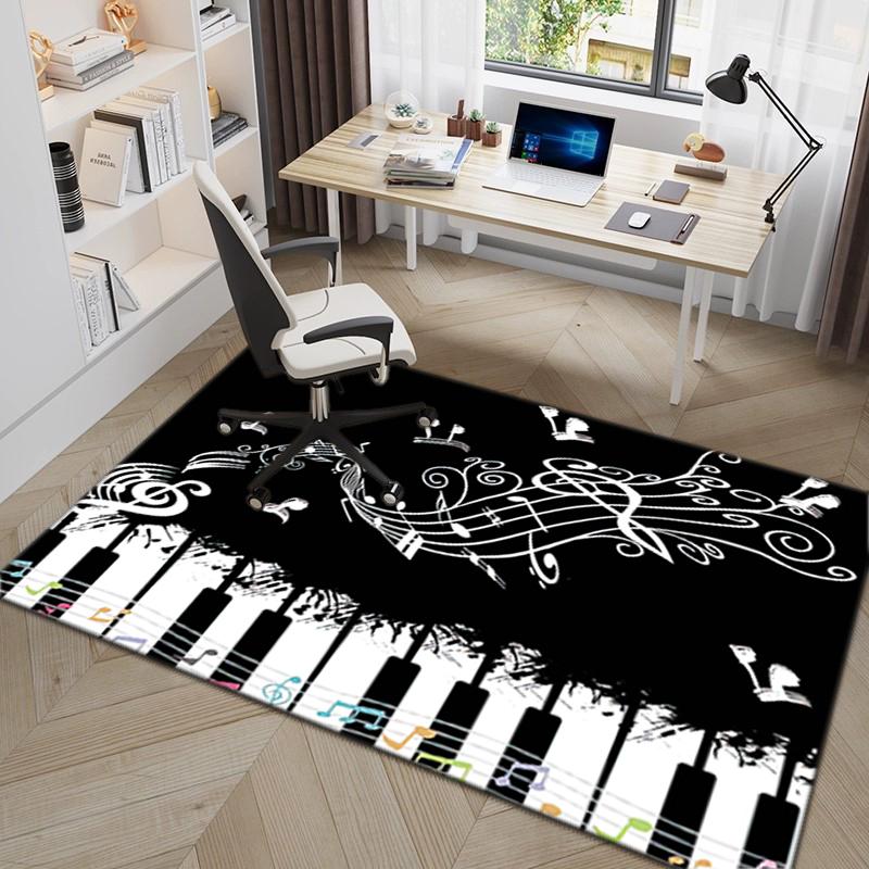 1Pc Piano keys music Printed circular carpet, home door mat, outdoor travel protection carpet A14