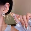 Korean Micro-inlaid Zircon Butterfly Pearl Earrings Women's Niche Design Stud Earrings Temperament Fashion Earrings