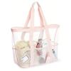 Netz-Strandtasche mit Reißverschluss, großes Fassungsvermögen, Strandtasche, faltbares Design, wasserdicht, sanddicht, Pooltasche mit Fächern