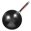 Traditional Without Ear Chinese Seasoning Iron Wok Wooden Handle Non-stick Cast Iron Pot Uncoated Cooking Wok Home Cooking