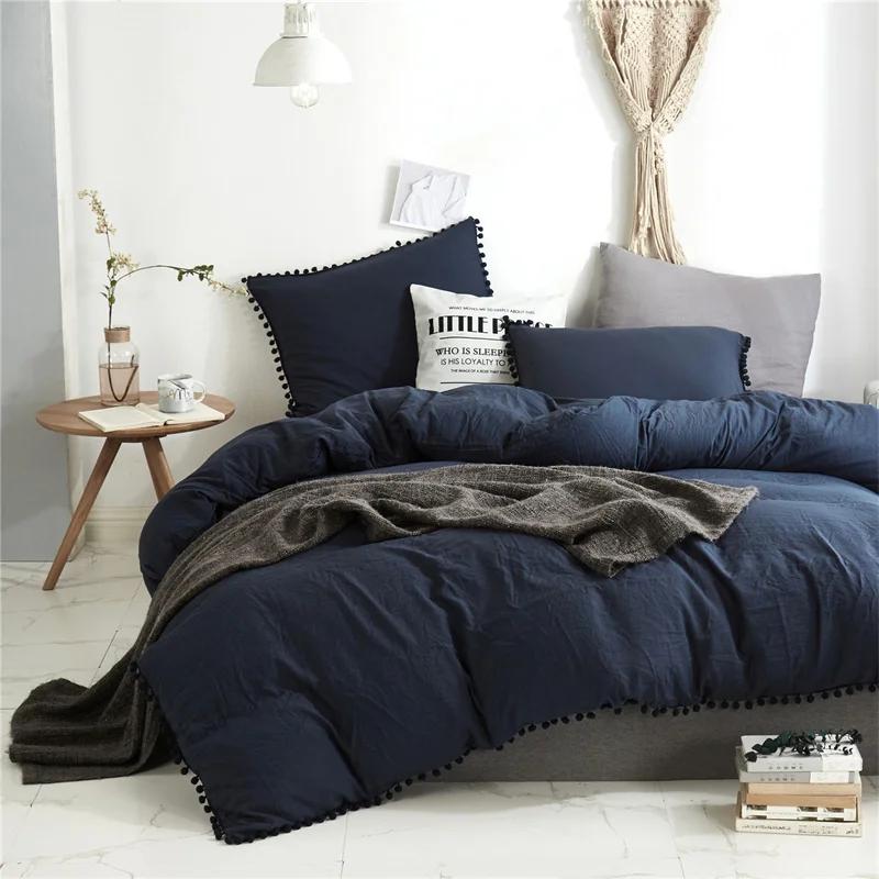 American Size Furball Tassel Duvet Cover Set Luxury King Queen Size Bedding Set Twin Full Quilt Covers Juego De Ropa De Cama