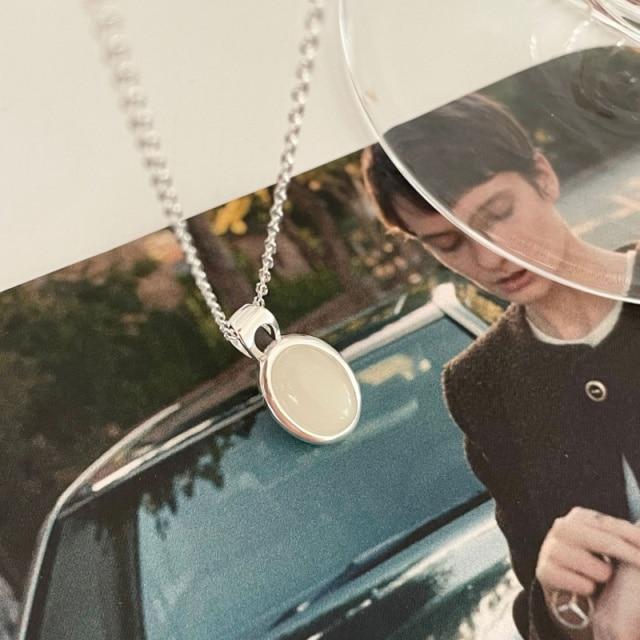 

Овальное ожерелье с подвеской из стерлингового серебра 925 пробы на шею женское колье в нео-готическом стиле, роскошные свадебные украшения, подарочные аксессуары