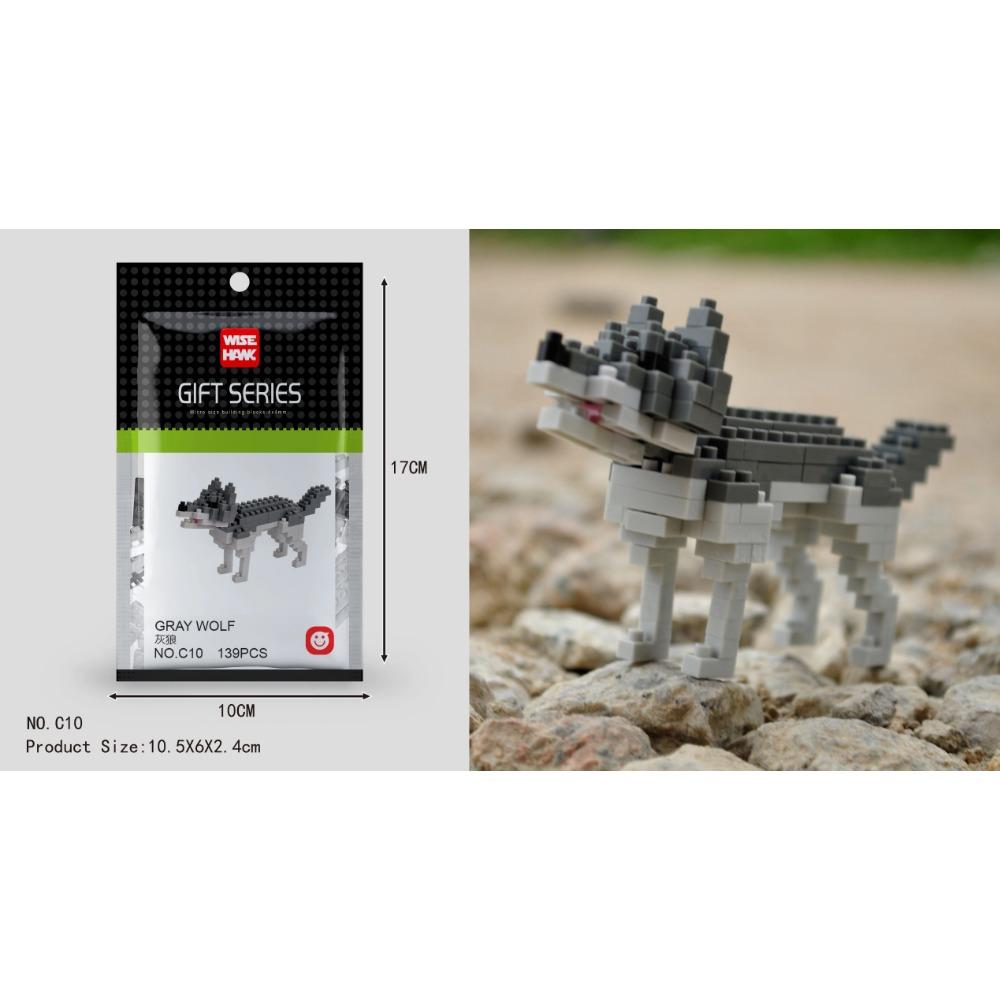 Kids Toy Mini Building Blocks Micro Bricks Eagle Moose Dog Cat Bird Animals 3D Model Bag Gifts Educational Toys For Children