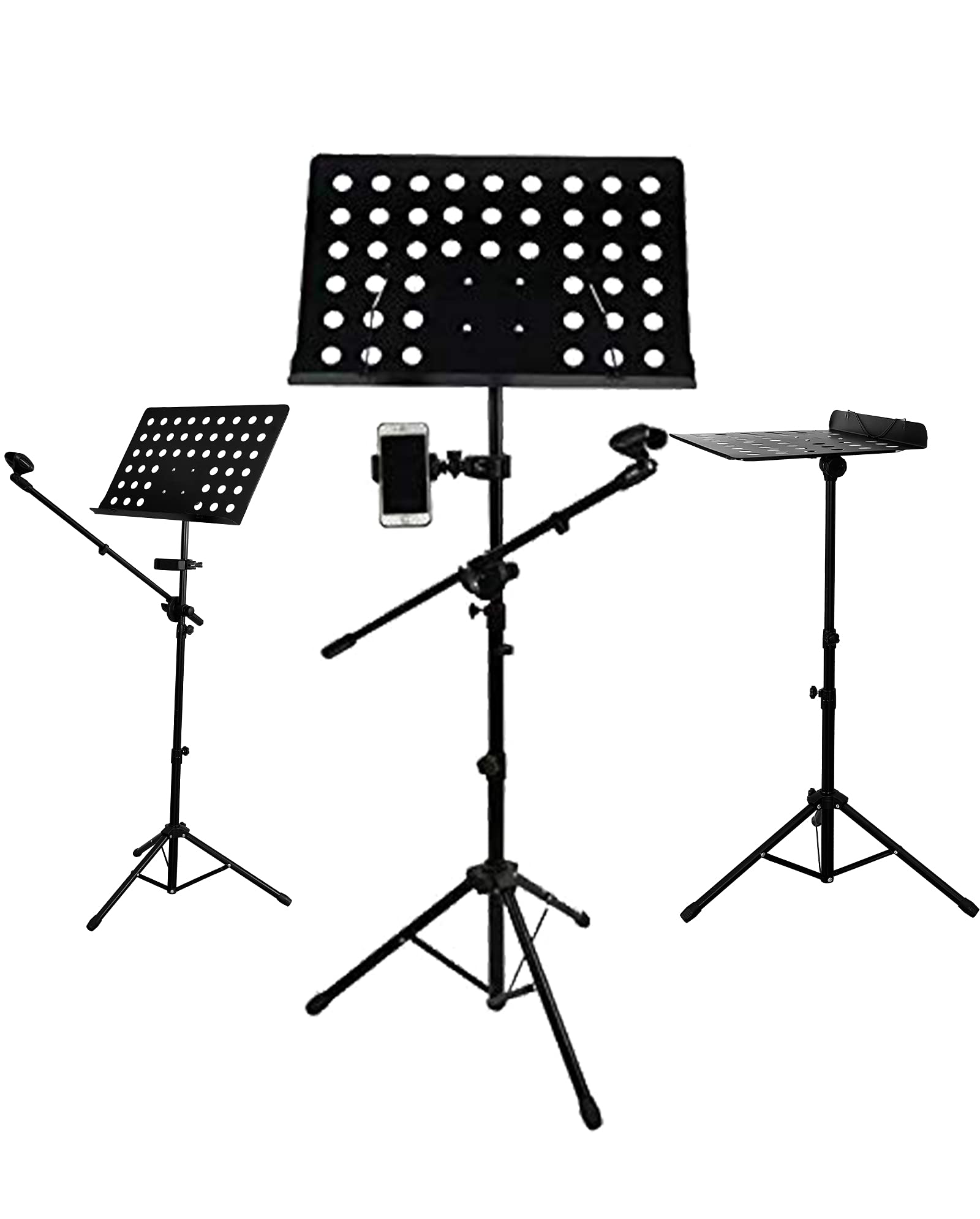 

Многофункциональная музыкальная подставка LUCKY TREE, складная и портативная, отвечает различным потребностям, 3-в-1 со стойкой для микрофона, пюпитром и держателем для мобильного телефона