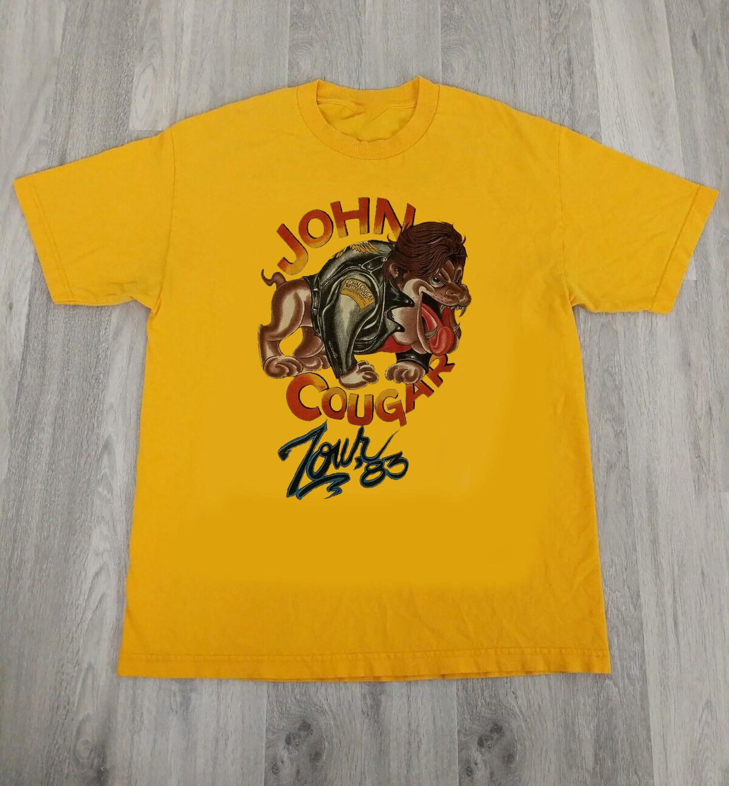 John Cougar Mellencamp Tour Gold Shirt 100% Cotton Adult Tee 8D300 S