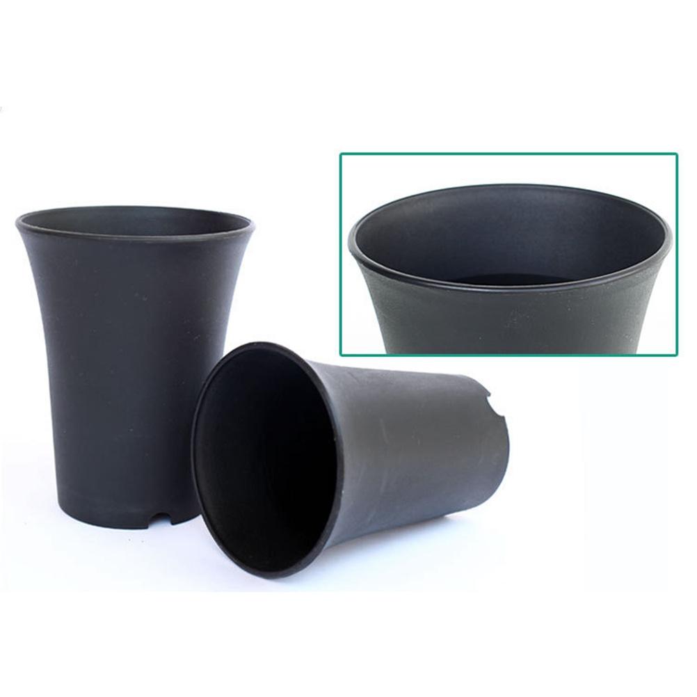 6pcs Plastic Flower Pot Round Succulents Pots Lightweight Durable Resin For Home Office Balcony Garden Decoration White Black