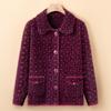 Medium mother imitation mink hair knitted jacket middle-aged and elderly women's clothing thickened large-size sweater jacket old lady clothes