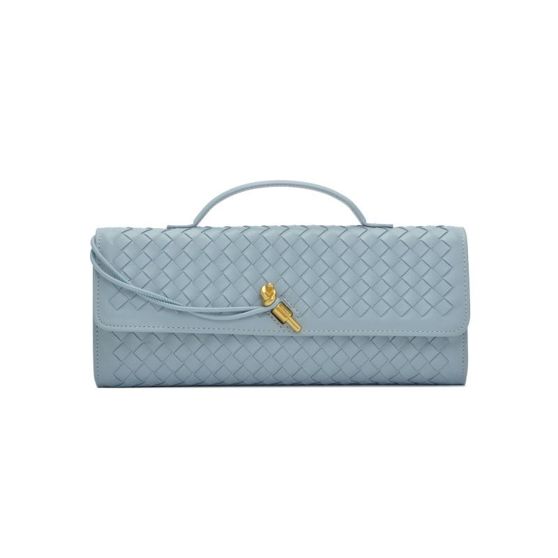

[] Niche woven one-shoulder dinner baguette bag fashionable horizontal clutch bag versatile women s oblique span bag 31*5*14cm