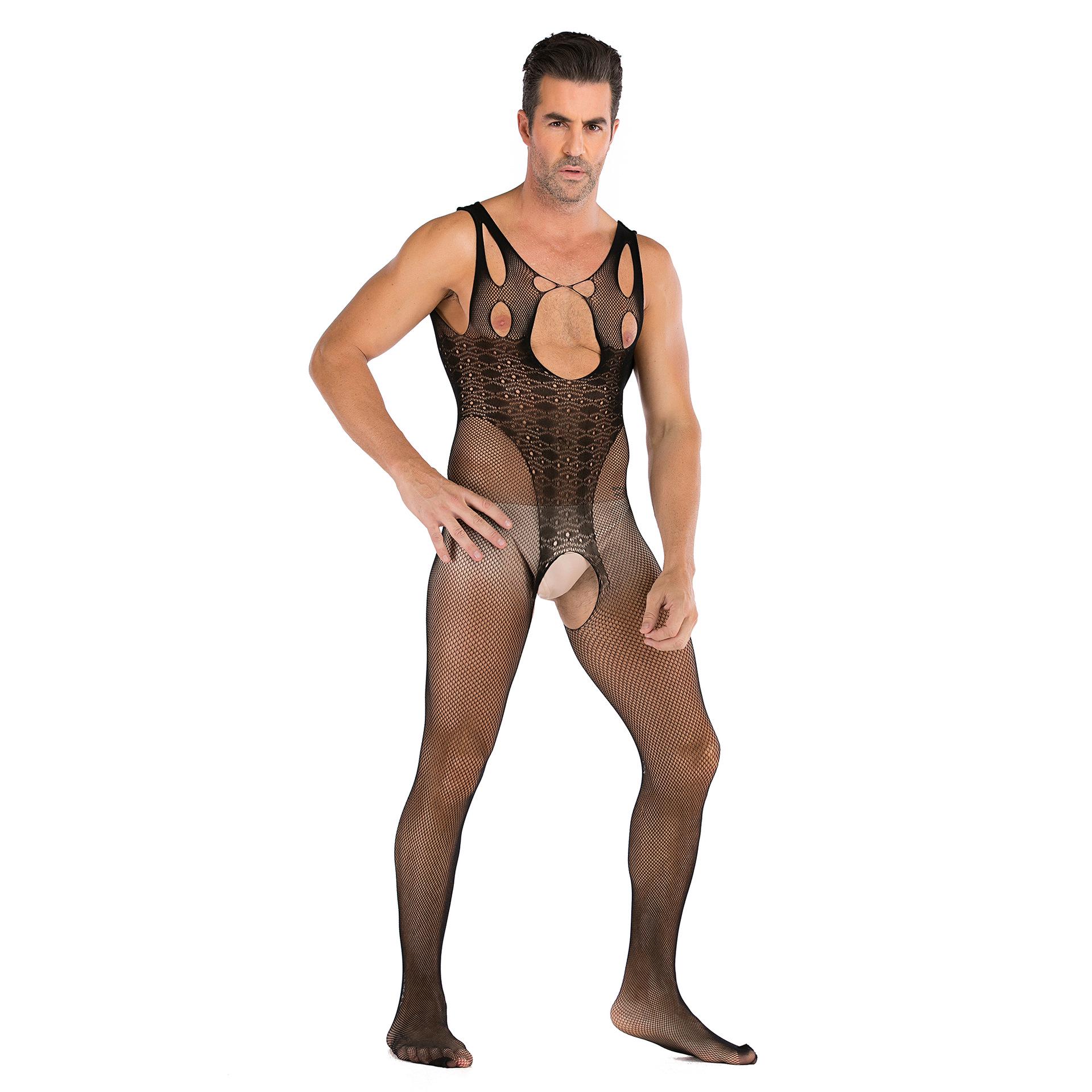 Pyjama sexy en maille une pièce pour hommes one size