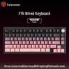 מקלדת גיימינג אלחוטית שקטה F75 עם מקשים קדמיים, עיצוב גבוה, תחושה מכנית