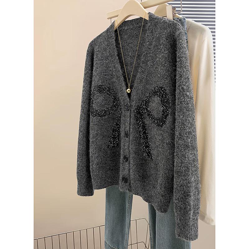 Women's V-Neck Loose Knit Cardigan