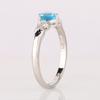 925 Sterling Silver Swiss Blue Topaz Heart Ring Diamond Accent Rhodium Plated Women Jewelry Size 8.75