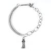HARANG HR 367B_Tassel Half & Half Double Chain Bracelet