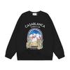 Casa spring and summer fantasy door starry sky castle casa letter long sleeve crew neck sweater couple T-shirt men and women couples