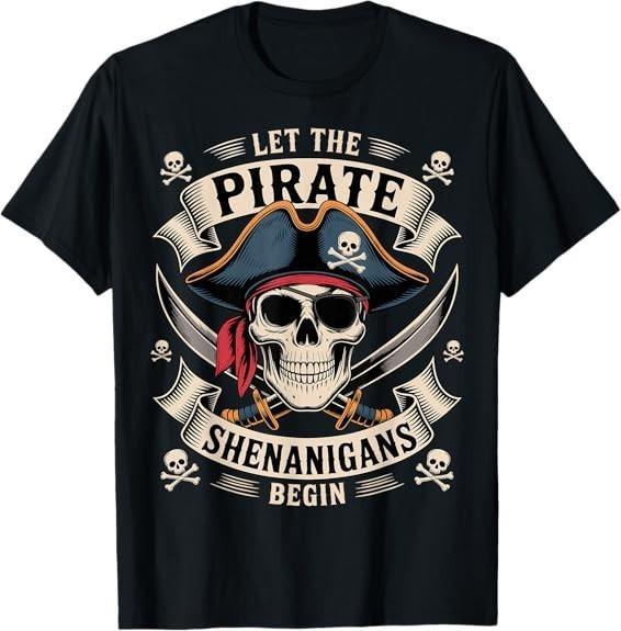NEW LIMITED Pirate Halloween Skull Let The Pirate Shenanigans Best T-Shirt S-3XL S разноцветный