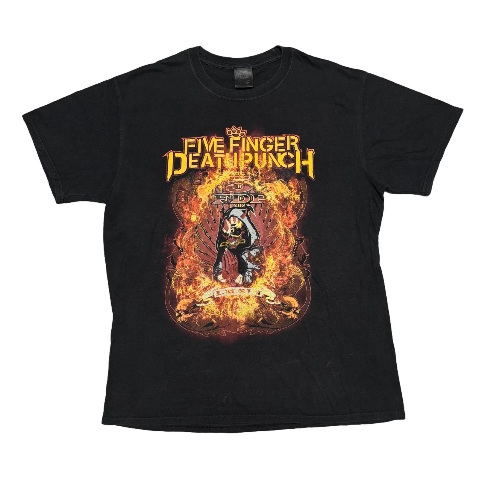 Five Finger Death Punch Shirt Large Black Tour Concert Metal Band Tee Slipknot L